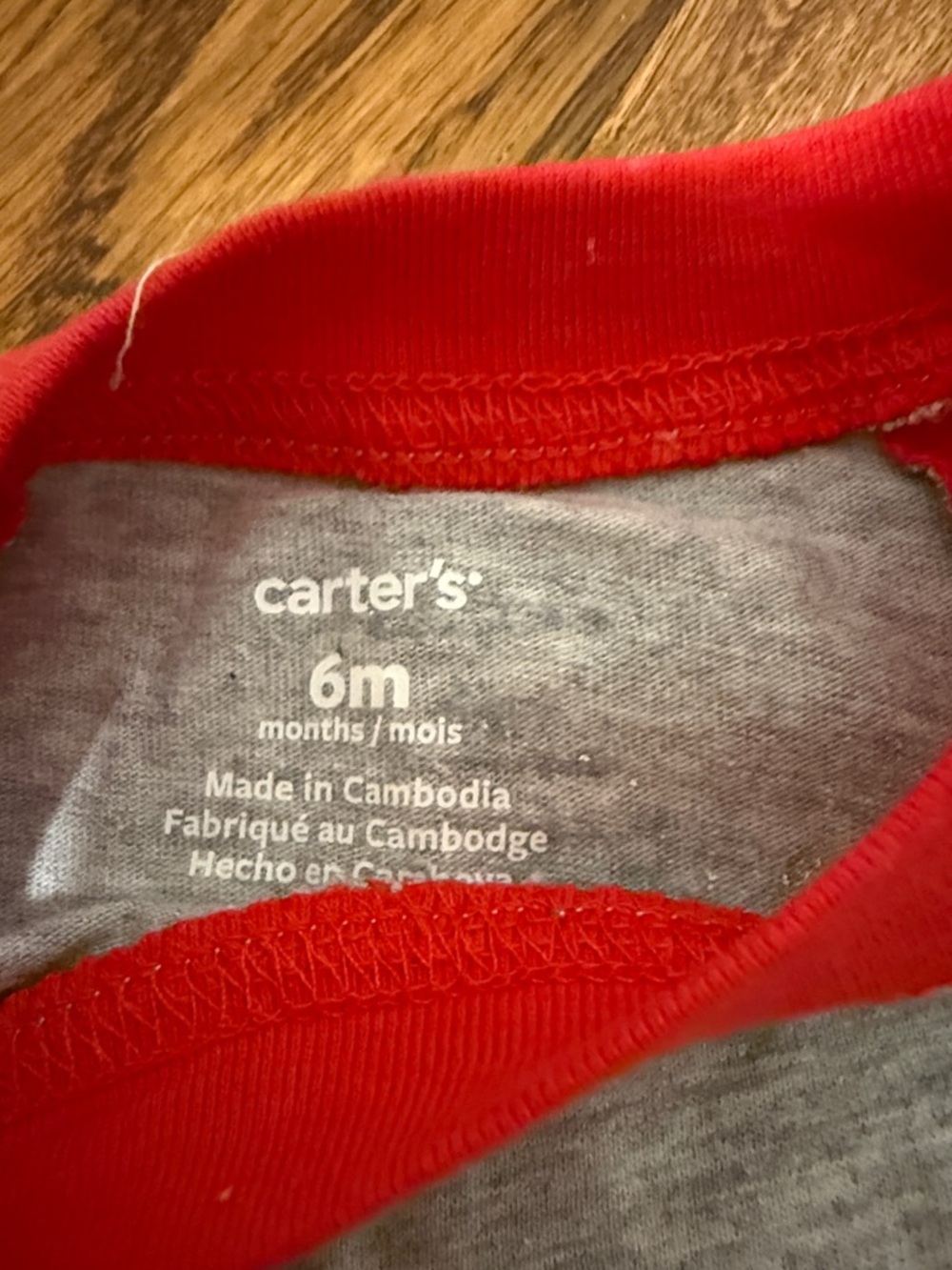 Carter's Red & Gray Raglan Sloth One-Piece - Picture 5 of 5